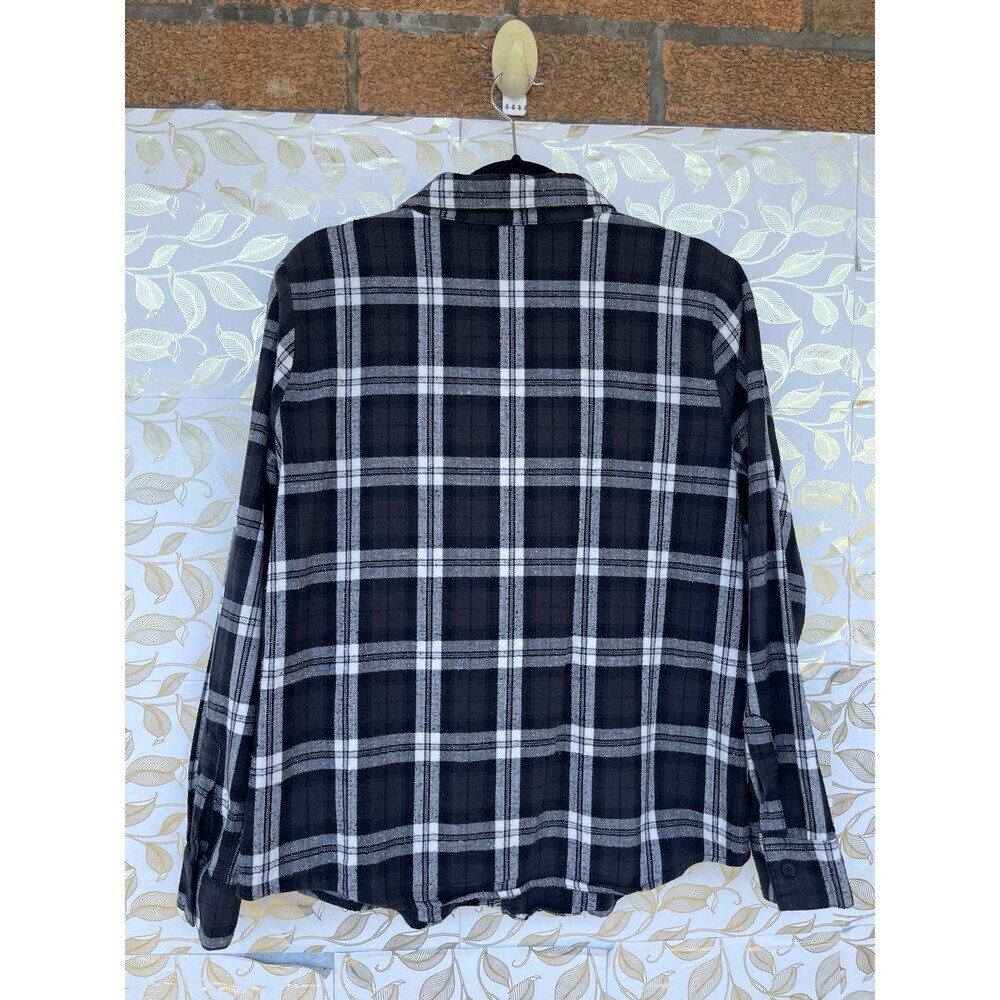CP Shades M Plaid Flannel 100% Cotton Linen-Feel Made in USA Grunge Coastal Core - Picture 3 of 5
